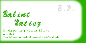 balint matisz business card