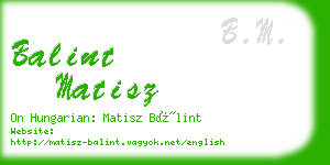 balint matisz business card